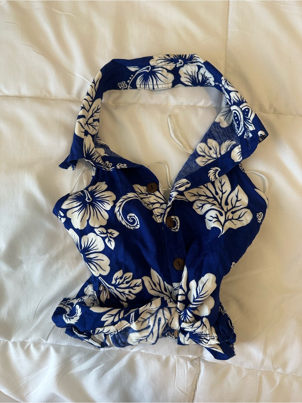 Women’s Navy Blue Floral Halter Top